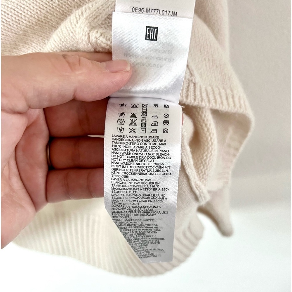 Elena Miro Cream Cable Knit Wool Fold Over Turtleneck Sweater Size‎ XS - Picture 13 of 14